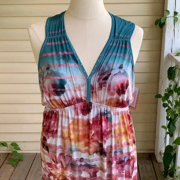 NWT Y2K ENERGE Maxi Long Dress XL Mixed Print Water Fairy Sublimation 00s - Picture 5 of 11